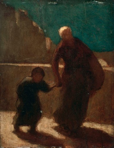 En un puente de noche de Honoré Daumier